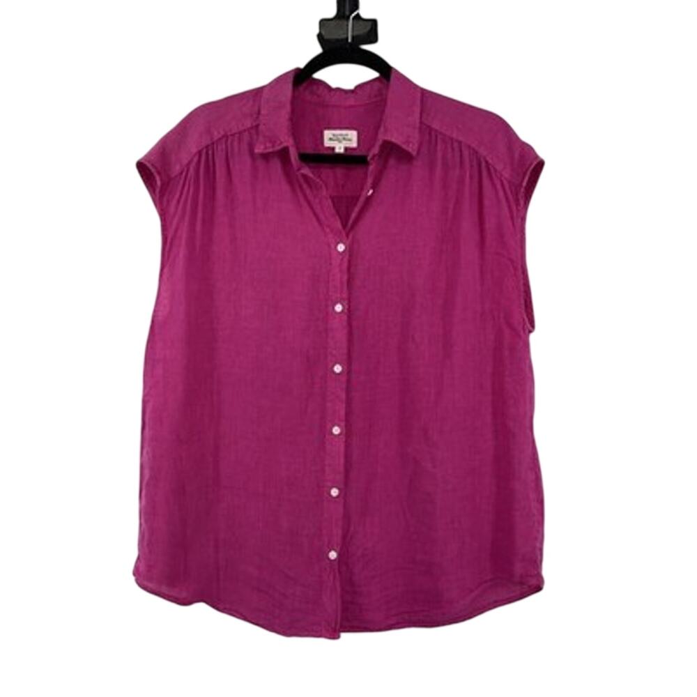 Hartford Alternative Classics 100% Linen Sleeveless Pink Blouse Sz 3 / US L